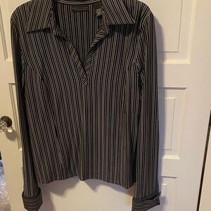 Apostrophe Black and White Pinstripe Top